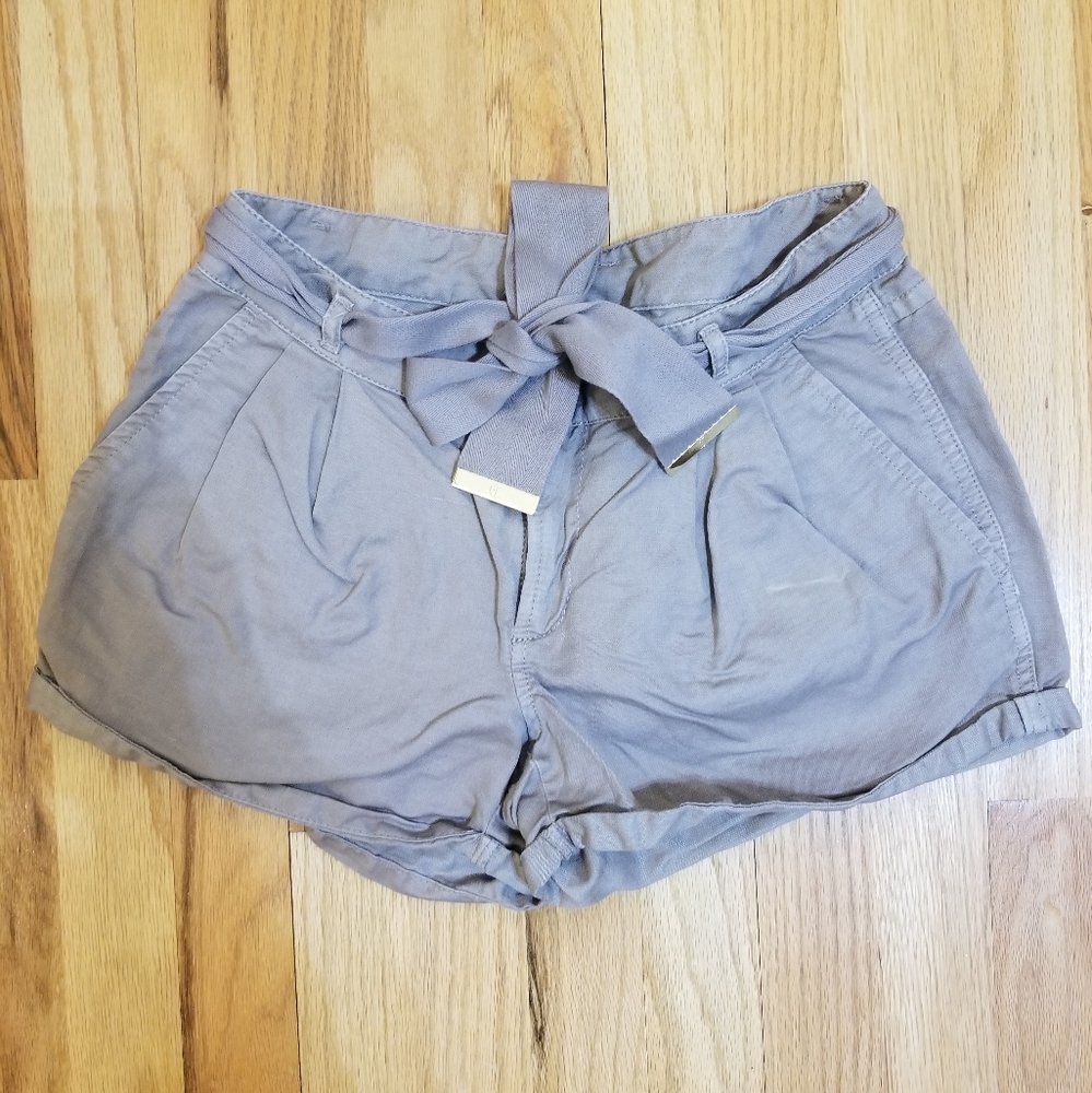 Juicy Couture Cargo Style Shorts Waist Tie Ribbon Casual Shorts Dark Gray
